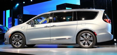 The 2017 Chrysler Pacifica hybrid is shown on Monday, Jan. 11, 2016, at the North American International Auto Show in Detroit, Mich.