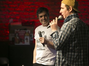 Kenny Hotz, aka Kenny, left, and Spencer Rice, aka Spenny, perform Kenny v. Spenny at the Grand Opening of Higher Limits, Friday, Jan. 29, 2016.  Higher Limits is Windsor's first vapour lounge.