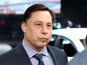 Scarborough Centre MPP and Ontario Minister of Economic Development, Employment and Infrastructure Brad Duguid speaks with the media about the Chrysler Pacifica during the 2016 North American International Auto Show on Jan. 12, 2016 in Detroit, Mich.