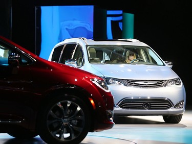 The new 2017 Chrysler Pacifica is shown for the first time at the 2016 North American International Auto Show on Jan. 11, 2016 in Detroit, Mich.