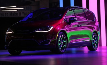 The 2017 Chrysler Pacifica is shown on Monday, Jan. 11, 2016, at the North American International Auto Show in Detroit, Mich.