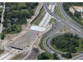 WINDSOR, ON. JUNE 24, 2015. An aerial view of the Herb Gray Parkway is shown on Wednesday, June 24, 2015 in Windsor, ON. near the E.C. Row Expressway. (DAN JANISSE/The Windsor Star)