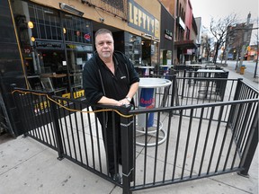 Lefty's owner Mike Lambros is shown at the bar's patio on Wednesday, Jan. 27, 2016, in downtown Windsor, Ont. He is upset with the city's new fee imposed on businesses with patios.