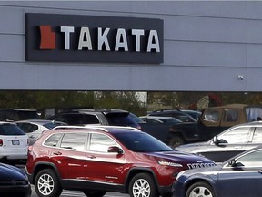 This Oct. 22, 2014, photo, shows the North American headquarters of automotive parts supplier Takata in Auburn Hills, Mich.