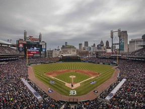 Comerica Park is pictured during a Detroit Tigers' game in this April 2015 file photo.