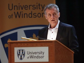 University of Windsor president Alan Wildeman speaks during his annual address to the campus community on Friday, Jan. 29, 2016.