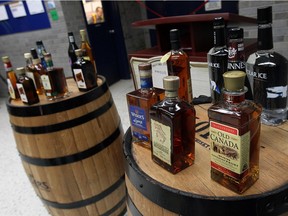 Products made at the Hiram Walker Distillery are seen during the official opening of the new bottling line at Hiram Walker & Sons distillery in Windsor on Friday, February 6, 2015.