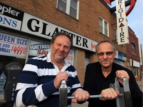 Robert Glatter, left, and his brother Gary Glatter will be retiring from the family's appliance and furniture business on March 31. Their grandfather, Joseph, began the business in 1927.