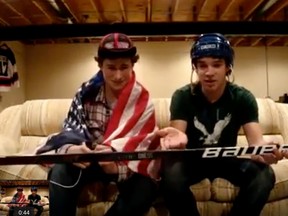 A screen grab from Dylan Larkin's YouTube video.