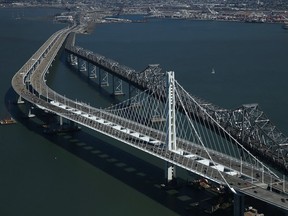 SAN FRANCISCO, CA - SEPTEMBER 08:  A view of the new eastern span of the San Francisco-Oakland Bay Bridge on September 8, 2013 in San Francisco, California.