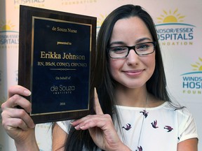 Erikka Johnson, an oncology nurse at the Windsor Regional Hospital Met Campus is shown on Thursday, Feb. 4, 2016. She received the de Souza Nurse Designation.