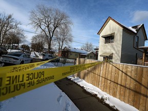 Windsor police investigate the discovery of a body at a home in the 400 block of Aylmer Avenue in Windsor on Thursday, Feb. 25, 2016.