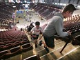 The United Way of Windsor-Essex County held their annual iClimb event on Wednesday, February 24, 2016, at the WFCU Centre in Windsor, ON. Participants climbed over 1,000 steps and raised funds for mental health and counselling programs. A group of local students are shown taking on the challenge.