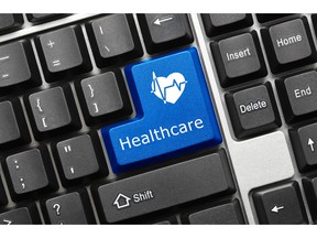 Close-up view of conceptual keyboard, health care. Photo by fotolia.com.