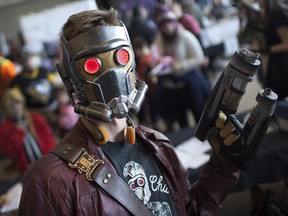 West Bertozzi comes dressed as Star Lord from Guardians of the Galaxy at the Comic Book Syndicon at the St. Clair Centre for the Arts, Sunday, February 14 , 2016.  More than 80 comic book creators, artists and vendors took part in Comic Book Syndicon, sponsored by Comic Book Syndicate and the St. Clair College Alumni Association.   Kids and adults dressed up in colourful character costumes, while others tried their hand at drawing, watched animation demonstrations or played Trivia to Go, a live trivia game show.