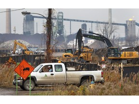 WINDSOR, ON. NOVEMBER 5, 2015 Heavy equipment is shown at the site of the Gordie Howe International Bridge construction site on Thursday, Nov. 5, 2015 in Windsor, ON. David Joncas who is the last Brighton Beach resident lives along the construction site. (DAN JANISSE/The Windsor Star) (For story by Dave Battagello)   1106 na last resident