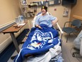 Essex County OPP Const. Keith Daynes is shown recovering from hypothermia at Leamington District Memorial Hospital on Monday, Feb. 22, 2016. The officer fell through the ice on Cedar Creek in Essex, Ont. while saving a dog.