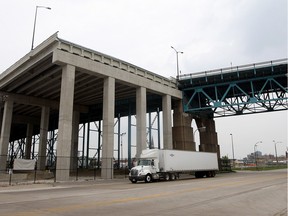 In this photo from August 2010, Ambassador Bridge Company built a new ramp on Fort Street in Detroit in hopes of twinning the existing bridge.
