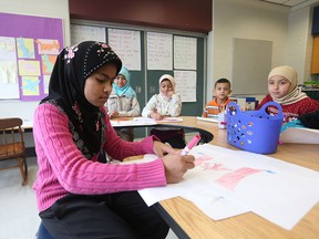 Students from General Brock Public School take part in an (E.S.L.)  class on Feb. 10, 2016.