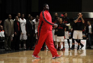 DeAndre Thomas returns for the Windsor Express' vs. the London Lightning Clash at the Colosseum at Caesars Windsor on Wednesday, February 3, 2016.