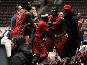 The Orangeville A's Flenard Whitfield reacts after being ejected from the game against the Windsor Express at the WFCU Centre in Windsor on Thursday, Feb. 11, 2016.