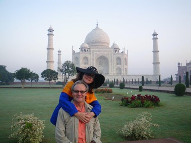 Theresa and her husband Randy Dugal pose in front of the Taj Mahal in Agra, India during a trip they took five years ago. - Courtesy Theresa Dugal