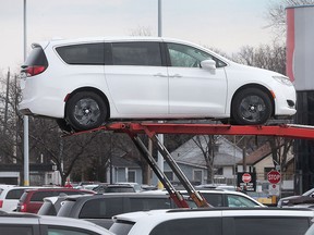 Production of Chrysler's next-generation minivan the much-anticipated 2017 Pacifica is underway at Windsor Assembly Plant. One of the minivans is shown on Monday, Feb. 29, 2016, on a transport truck at the plant.