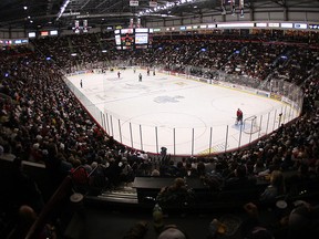 The Windsor Spitfires face the London Knights at the WFCU Centre in this file photo.