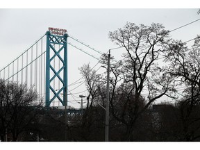 WINDSOR, ON. FEBRUARY 16, 2016. --  The Ambassador Bridge is seen in Windsor on Tuesday, February 16, 2016.                         (TYLER BROWNBRIDGE/The Windsor Star)