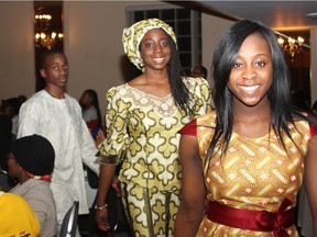 Models show off some traditional African outfits at a Black History month celebration at Club Alouette in February 2015.