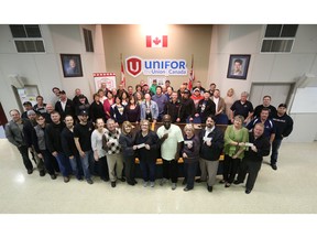 In this file photo, Unifor Local 200 gave $30,000 to six local charities.  The Unemployed Help Centre, the Essex Area Food Bank, the Amherstburg Food & Fellowship Mission, the Lakeshore Community Services, the Downtown Mission and Drouillard Place each received a $5,000 gift from the local union chapter.  (JASON KRYK/WINDSOR STAR)