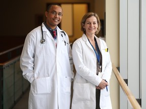 Dr. Indryas Woldie and Dr. Caroline Hamm at Windsor Regional Hospital.