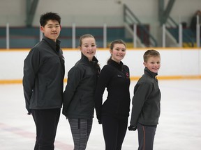 From left,  South Windsor Skating Club figure skaters Michael Huang ,  Rachel Chevalier, Hailey McKay and Jake Ellis for story on recent wins.
