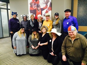 Windsor Star staffers looking charitably stylish on Hats for Health Care Day.