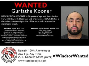 Gurfathe Kooner, 30, is the first fugitive featured in the #WantedWindsor Crime Stopper social media campaign.