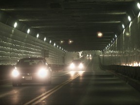 Traffic moves through the Windsor-Detroit Tunnel in this 2013 file photo.