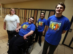 Emily Lewandowski, Bryce Welsh, Philip Bakos and Karl Dietrich (left to right) are photographed at St. Anne's School in Lakeshore on Thursday, March 24, 2016. All four participate in the Buddies program which pairs students together.