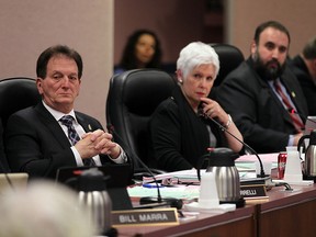 File photo. Paul Borrelli, Jo-Anne Gignac and Rino Bortolin (left to right) listen to a speaker during the regular city council meeting at city hall in Windsor on Tuesday, March 29, 2016.