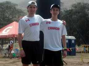 Nick Falk, left, and Mitch Ubene will be competing for Canada at the Pan-Am Cross-Country Cup in Boca Raton, Fla., this weekend.