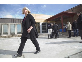 Deb Matthews leaves the East Middlesex Detention Centre following her tour of the facility in London, Ont. on Friday March 4, 2016. Derek Ruttan/The London Free Press/Postmedia Network