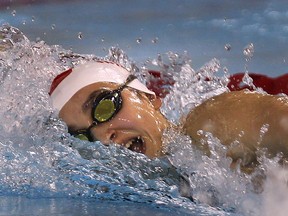 Rachel Rode competes at the Windsor International Aquatic and Training Centre in this 2014 file photo.