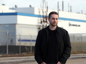 Portrait of Jeff Holmes, 26, who is one of 1,200 new hires at the FCA Windsor Assembly Plant. Holmes is pictured outside of the plant on March 11, 2016.
