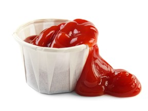 Ketchup in cardboard container. Photo by fotolia.com.