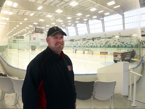 Paul Gray, president of the Belle River District Minor Hockey Association, is pictured at the Atlas Tube Centre in Lakeshore, Ont. on Monday, March 7, 2016. Ice rentals will not be affected by the proposed increase because the BRDMHA's current fees are comparable to neighbouring communities.