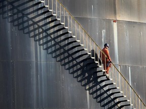 A worker at the Sterling Fuels facility in Windsor's west end in 2009.