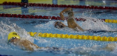 Matthew Lee competes in the OFSAA Swimming finals at Windsor International Aquatic and Training Centre in Windsor on Wednesday, March 9, 2016.