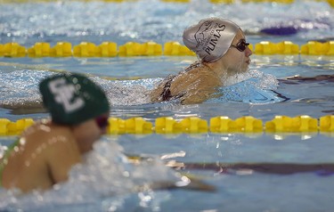 Brooklyn Wodehouse competes in the OFSAA Swimming finals at Windsor International Aquatic and Training Centre in Windsor on Wednesday, March 9, 2016.