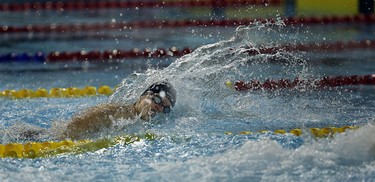 Aaron Norg competes in the OFSAA Swimming finals at Windsor International Aquatic and Training Centre in Windsor on Wednesday, March 9, 2016.