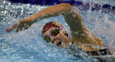 Ryann Child competes in the OFSAA Swimming finals at Windsor International Aquatic and Training Centre in Windsor on Wednesday, March 9, 2016.