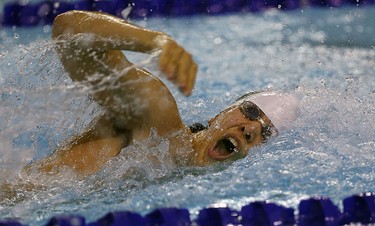 Omar Elmor competes in the OFSAA Swimming finals at Windsor International Aquatic and Training Centre in Windsor on Wednesday, March 9, 2016.